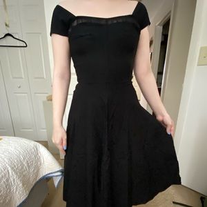 stop staring alicia estrada black flair dress